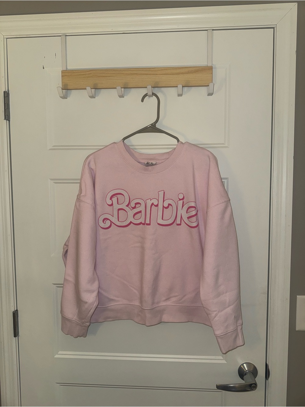 Barbie Light Pink Logo Crewneck Sweatshirt